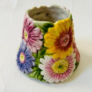 Yankee Candle Top Ceramic Floral shade Gerbera Daisy Flowers colorful